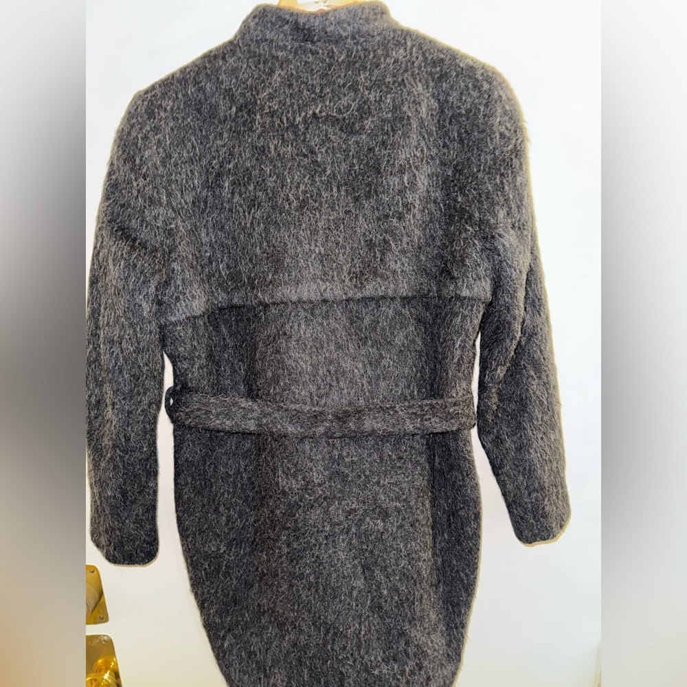 Samsoe Samsoe Nordic Wool Alpaca Elna Jacket Coat Gray Medium Belted - Picture 7 of 8